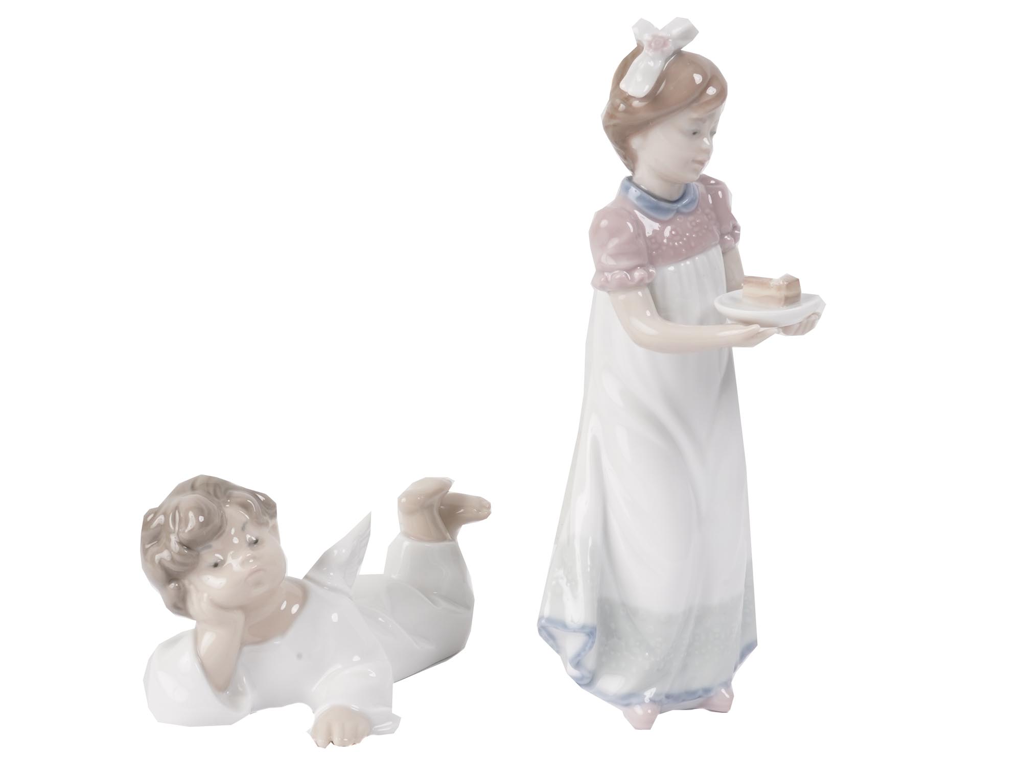 TWO VINTAGE LLADRO SPAIN PORCELAIN FIGURINES IOB PIC-1